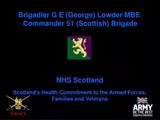 Brigadier G E (George) Lowder MBE Commander 51 (Scottish) Brigade