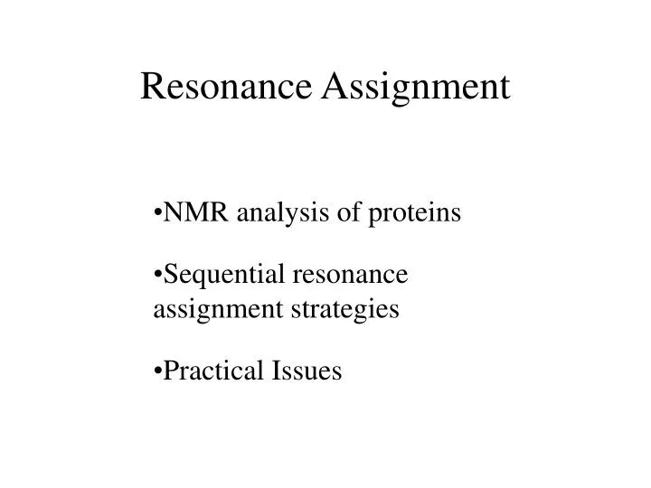 resonance assignment