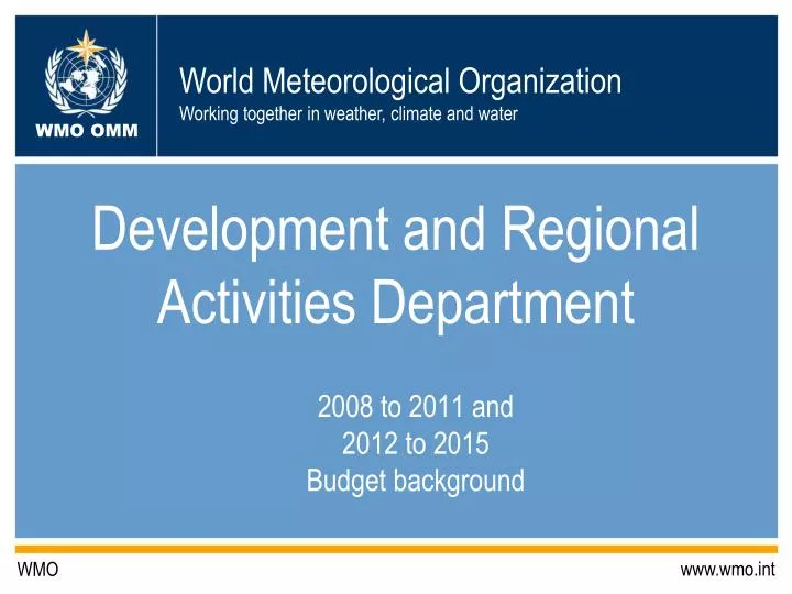 development and regional activities department