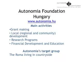 Autonomia Foundation Hungary autonomia.hu