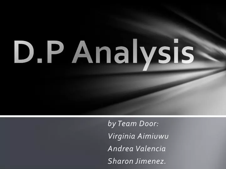 d p analysis