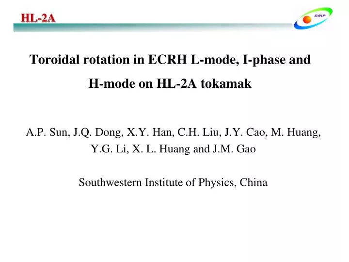 toroidal rotation in ecrh l mode i phase and h mode on hl 2a tokamak