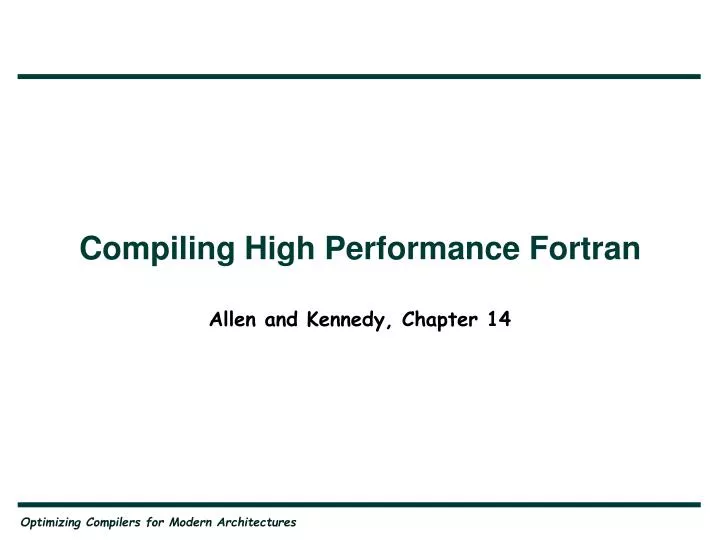 compiling high performance fortran