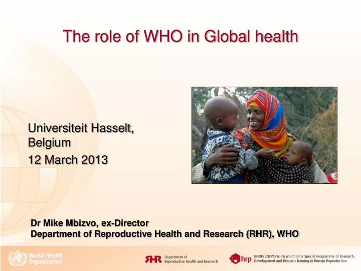 the role of who in global health