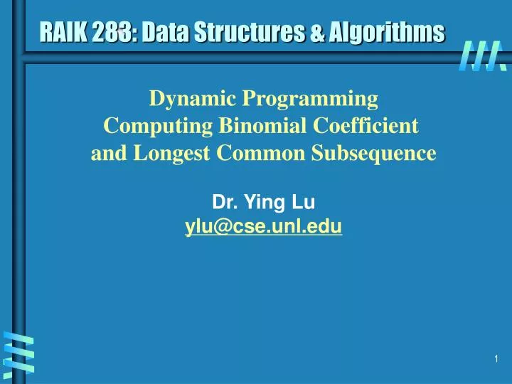 raik 283 data structures algorithms
