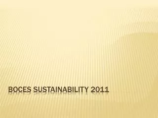 BOCES Sustainability 2011