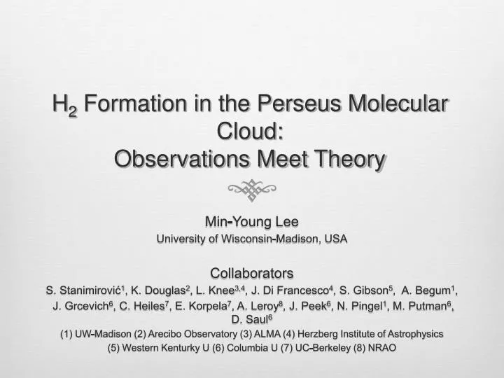 h 2 formation in the perseus molecular cloud observations meet theory
