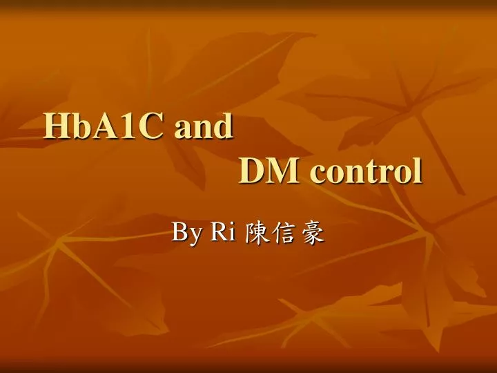 hba1c and dm control