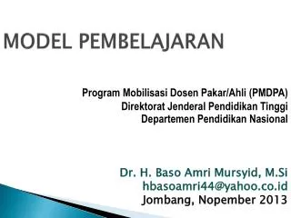 model pembelajaran