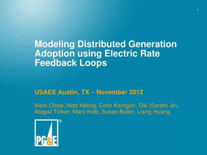 modeling distributed generation adoption using electric rate feedback loops