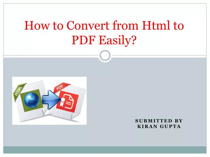 how to convert from html to pdf easily