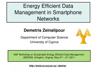 Energy Efficient Data Management in Smartphone Networks