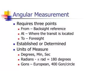 Angular Measurement