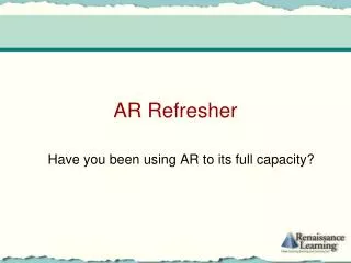 AR Refresher