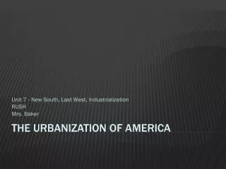 The Urbanization of America