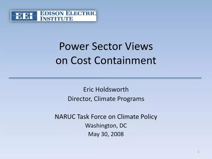 power sector views on cost containment