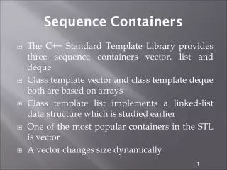 Sequence Containers