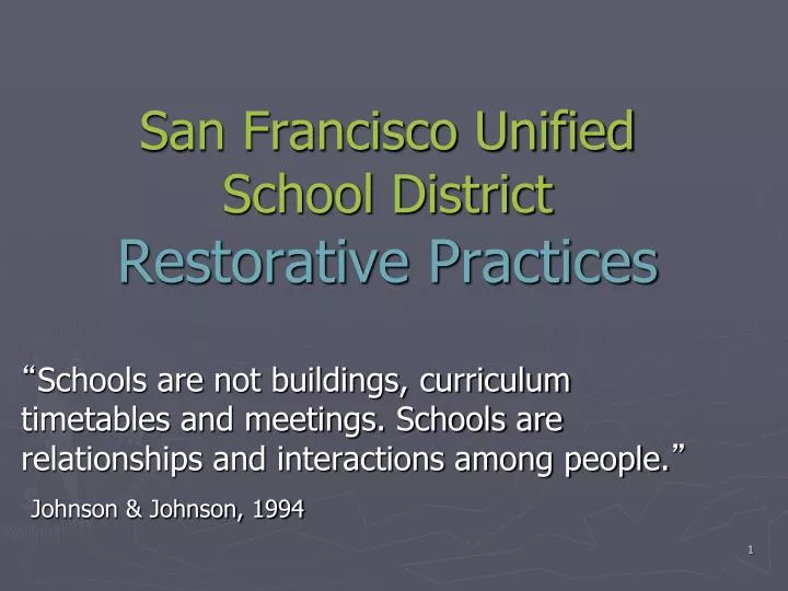 san francisco unified school district restorative practices