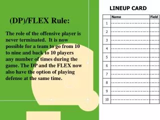 LINEUP CARD