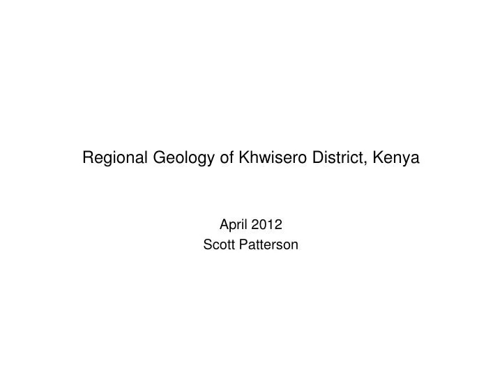 regional geology of khwisero district kenya