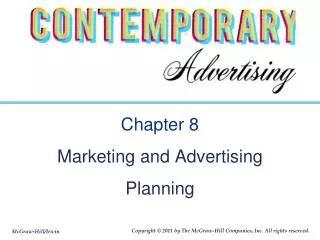 Chapter 8 Marketing and Advertising Planning