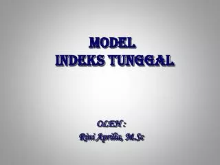 MODEL INDEKS TUNGGAL