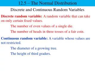 Discrete and Continuous Random Variables