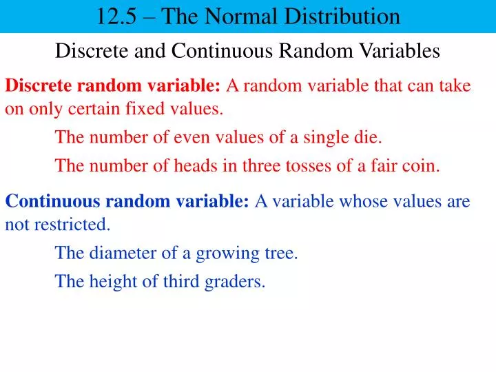 discrete and continuous random variables