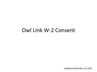 Owl Link W-2 Consent