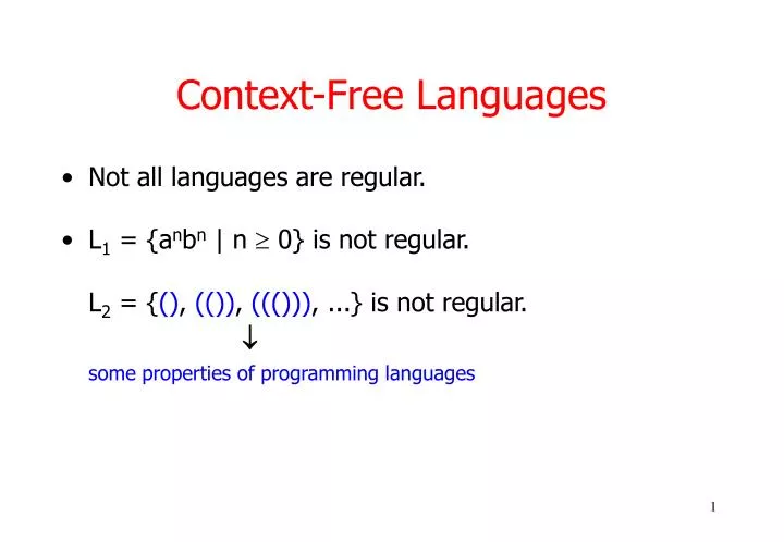 context free languages