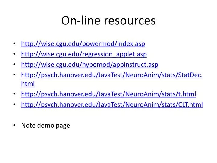 on line resources