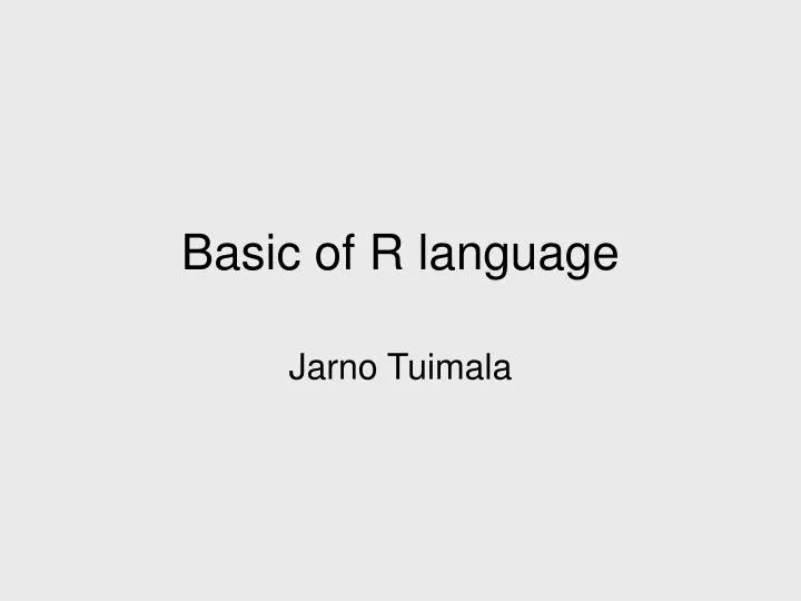 basic of r language