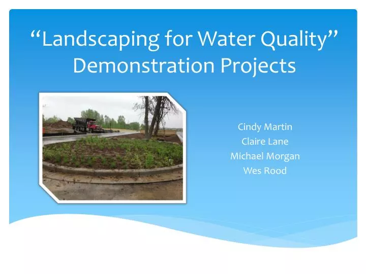 landscaping for water quality demonstration projects
