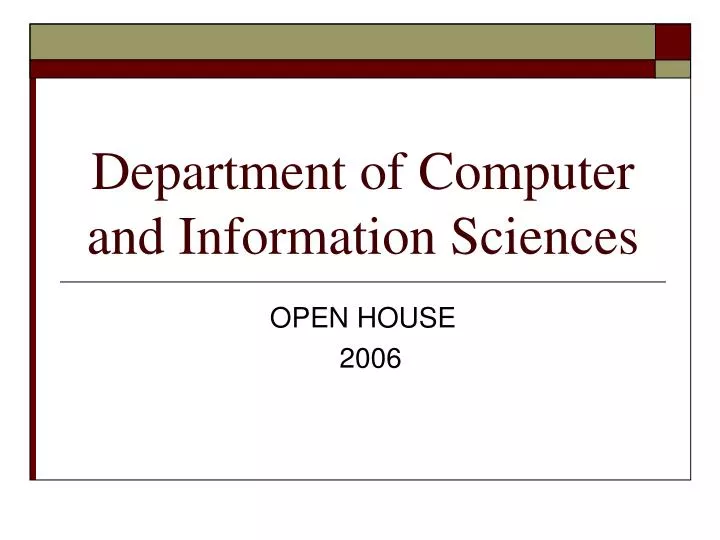 department of computer and information sciences