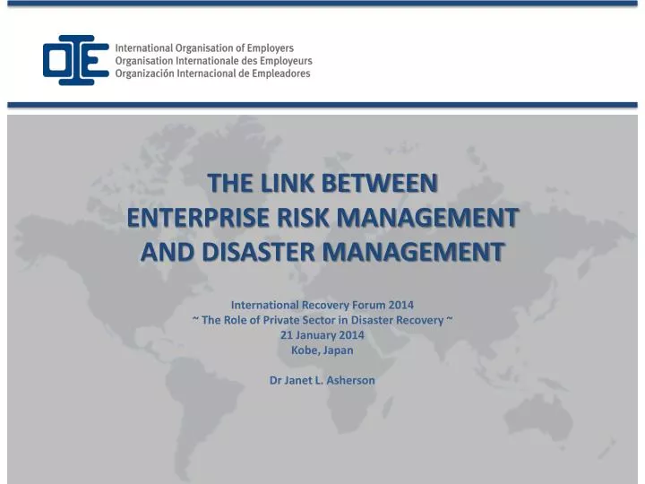 the link between enterprise risk management and disaster management