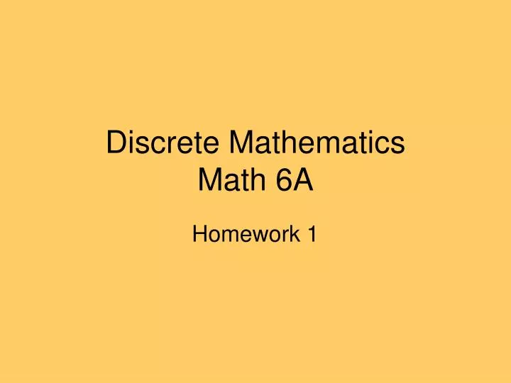 discrete mathematics math 6a