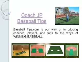 JP’s Baseball Tips