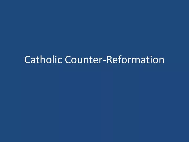 catholic counter reformation