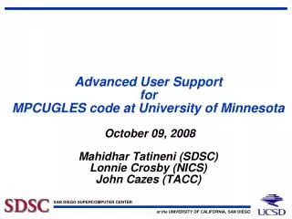 Overview of MPCUGLES Code