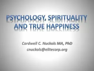Cardwell C. Nuckols MA, PhD cnuckols@elitecorp
