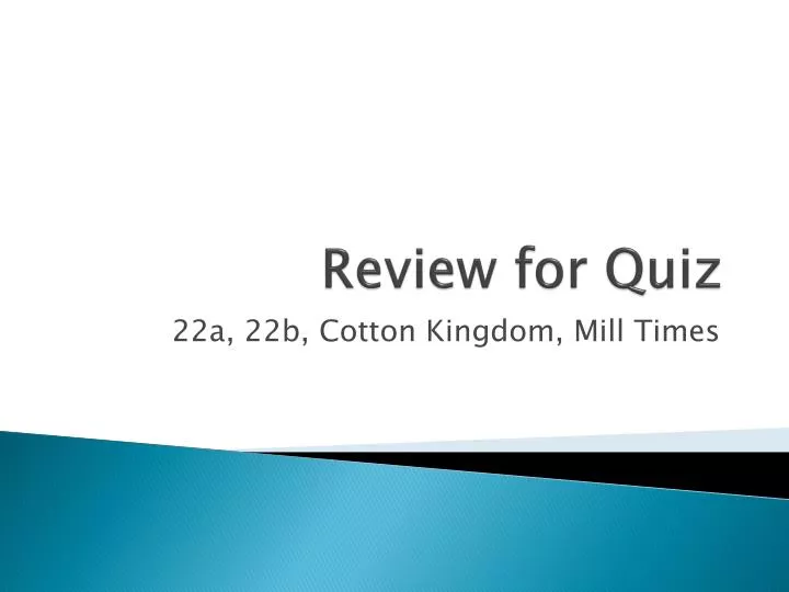 review for quiz