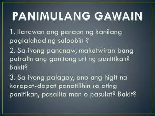 panimulang gawain