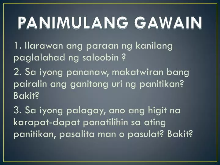 panimulang gawain