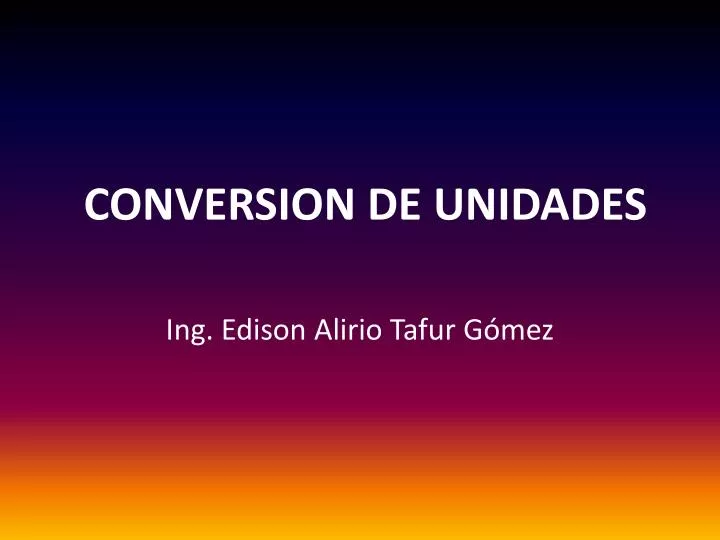 conversion de unidades