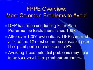 FPPE Overview: Most Common Problems to Avoid