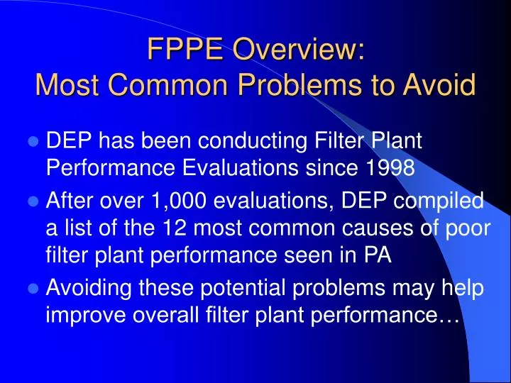fppe overview most common problems to avoid