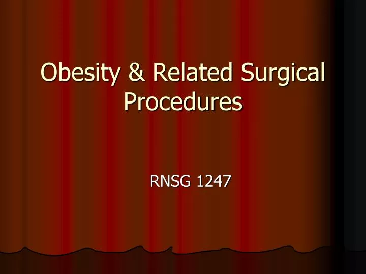 obesity related surgical procedures