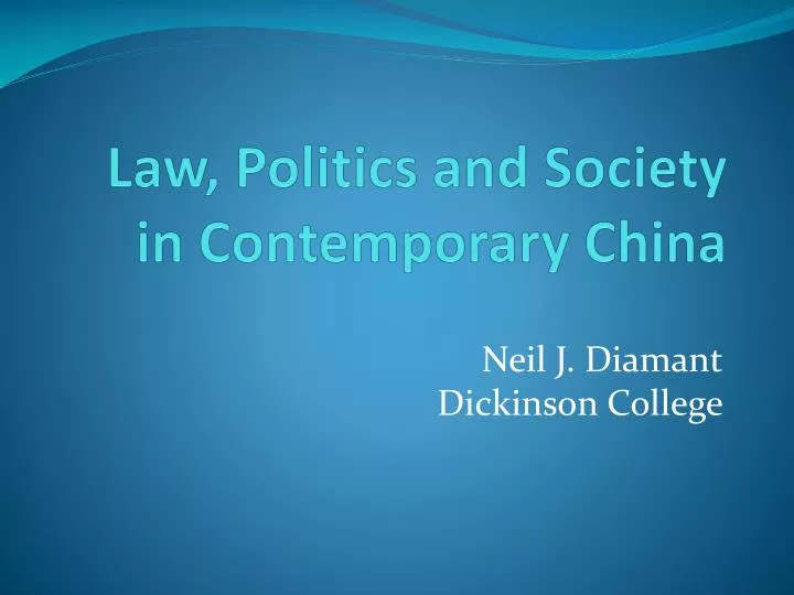 law politics and society in contemporary china