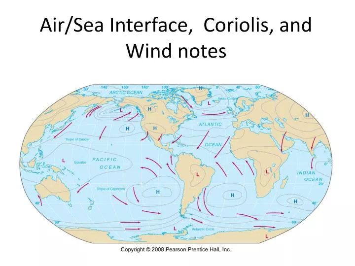 air sea interface coriolis and wind notes