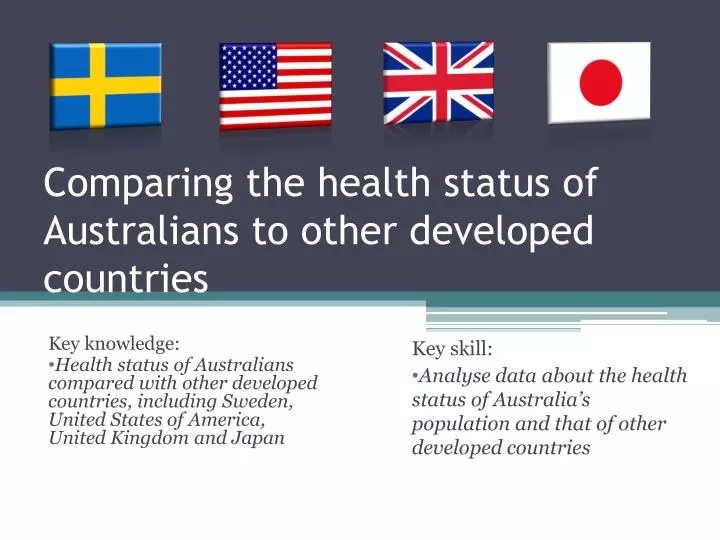 comparing the health status of australians to other developed countries